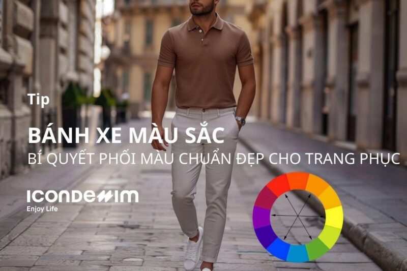Bánh xe màu sắc hiển thị mối quan hệ màu cam và màu bổ túc xanh dương